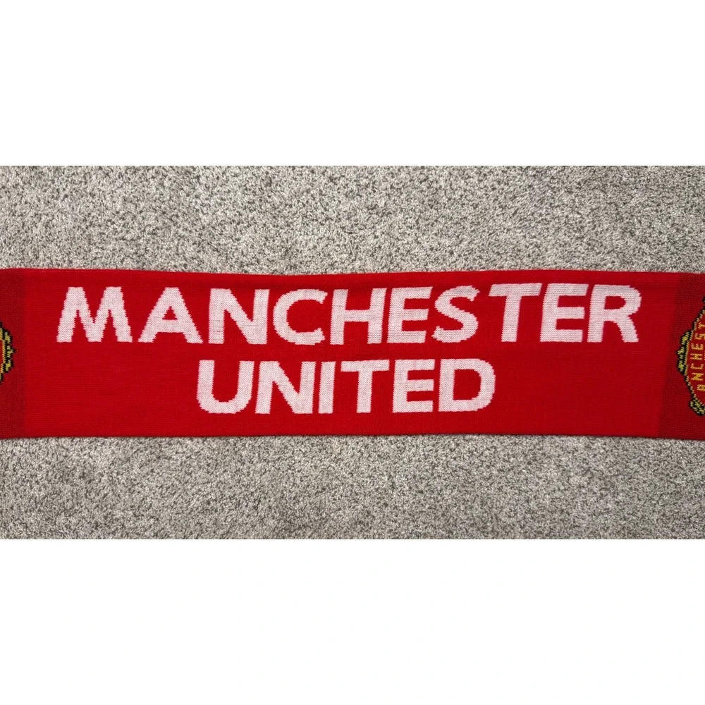 Manchester United Scarf Tour 2015 Red One Size Soccer Football Fan Gear Aon Logo